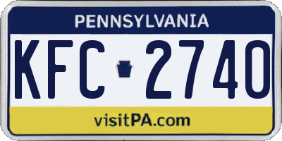 PA license plate KFC2740