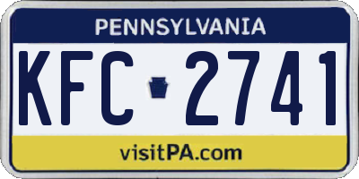 PA license plate KFC2741