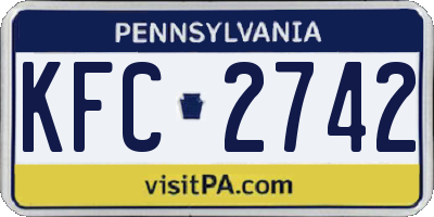 PA license plate KFC2742