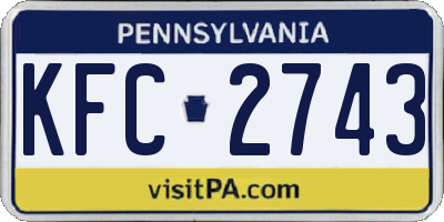 PA license plate KFC2743