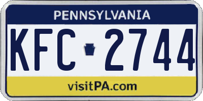 PA license plate KFC2744