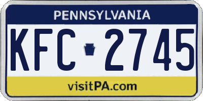 PA license plate KFC2745