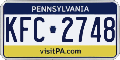 PA license plate KFC2748