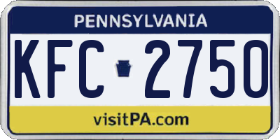 PA license plate KFC2750