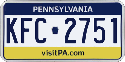 PA license plate KFC2751