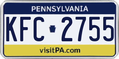 PA license plate KFC2755