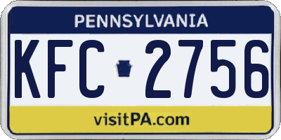 PA license plate KFC2756