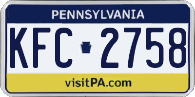 PA license plate KFC2758
