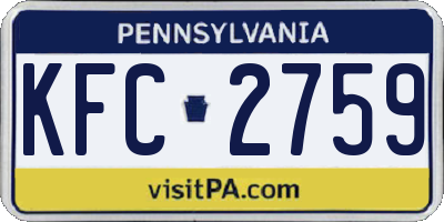 PA license plate KFC2759