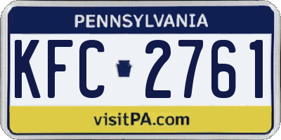 PA license plate KFC2761