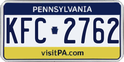 PA license plate KFC2762