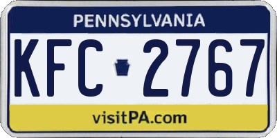 PA license plate KFC2767