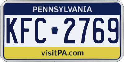 PA license plate KFC2769