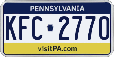 PA license plate KFC2770