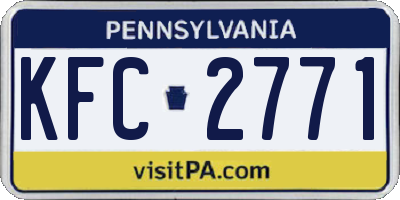 PA license plate KFC2771