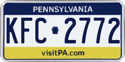 PA license plate KFC2772