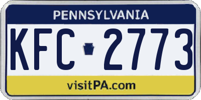 PA license plate KFC2773