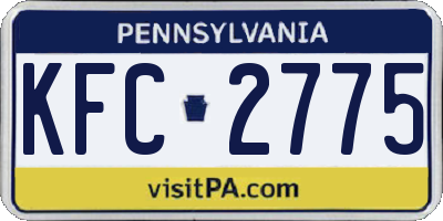 PA license plate KFC2775