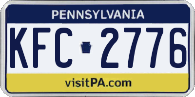 PA license plate KFC2776