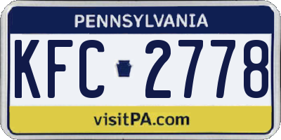 PA license plate KFC2778