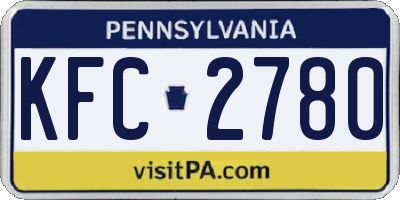 PA license plate KFC2780