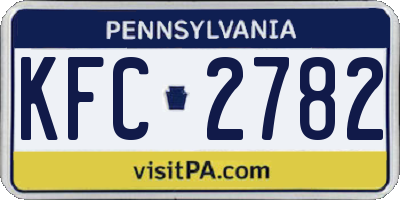 PA license plate KFC2782