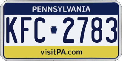 PA license plate KFC2783