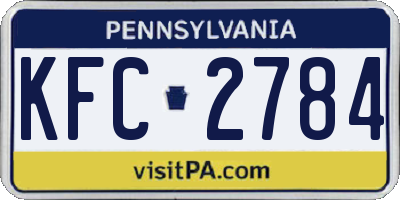 PA license plate KFC2784