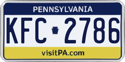 PA license plate KFC2786