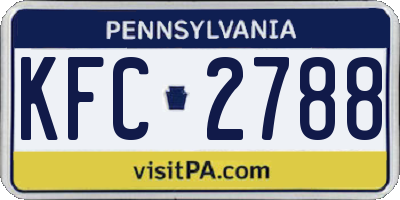 PA license plate KFC2788