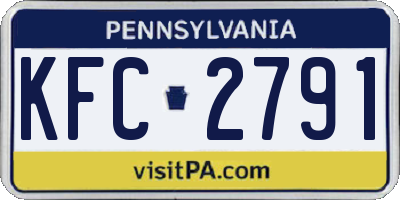 PA license plate KFC2791
