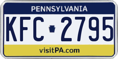 PA license plate KFC2795