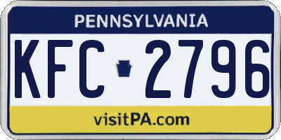 PA license plate KFC2796