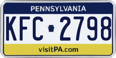 PA license plate KFC2798