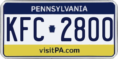 PA license plate KFC2800