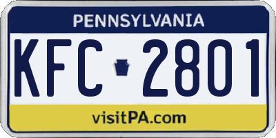 PA license plate KFC2801