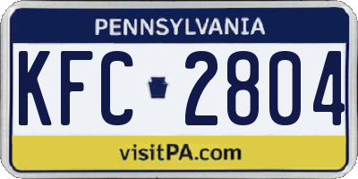 PA license plate KFC2804