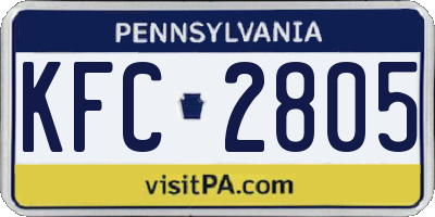 PA license plate KFC2805