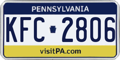 PA license plate KFC2806