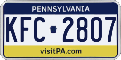 PA license plate KFC2807