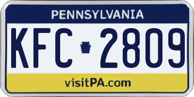 PA license plate KFC2809