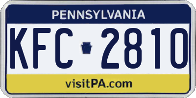 PA license plate KFC2810