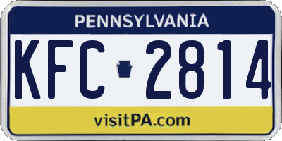 PA license plate KFC2814