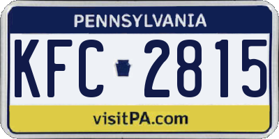 PA license plate KFC2815