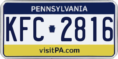 PA license plate KFC2816