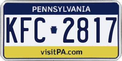 PA license plate KFC2817