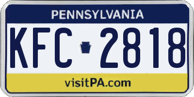 PA license plate KFC2818
