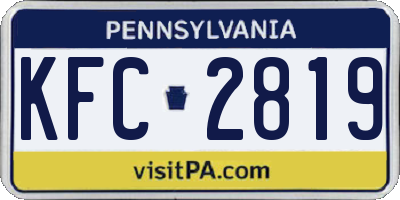 PA license plate KFC2819