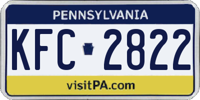 PA license plate KFC2822