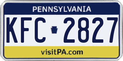 PA license plate KFC2827